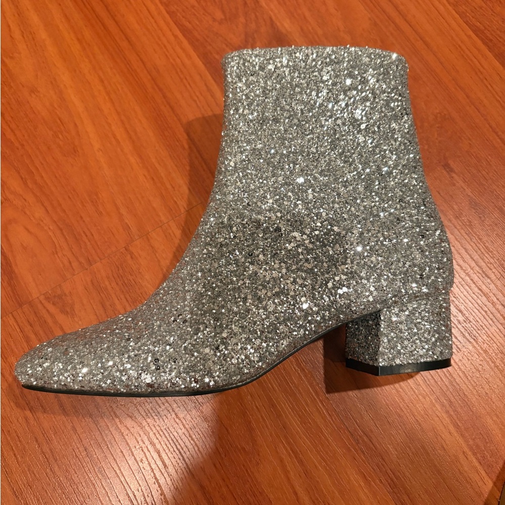 Silver Glitter Ankle Boots